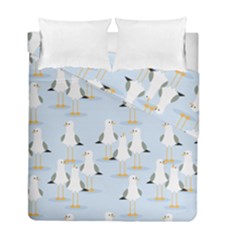 Cute Seagulls Seamless Pattern Light Blue Background Duvet Cover Double Side (full/ Double Size) by Bedest