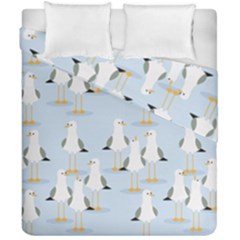 Cute Seagulls Seamless Pattern Light Blue Background Duvet Cover Double Side (california King Size) by Bedest