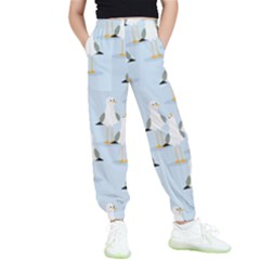 Cute Seagulls Seamless Pattern Light Blue Background Kids  Joggers by Bedest