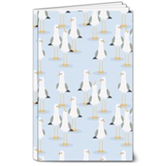 Cute Seagulls Seamless Pattern Light Blue Background 8  X 10  Softcover Notebook by Bedest