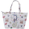 Seamless Pattern Cute Unicorn Cartoon Hand Drawn Back Pocket Shoulder Bag  View2