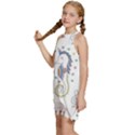 Seamless Pattern Cute Unicorn Cartoon Hand Drawn Kids  Halter Collar Waist Tie Chiffon Dress View2