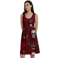 Tattoo Old School Background Pattern Classic Skater Dress by Bedest