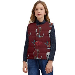 Tattoo Old School Background Pattern Kid s Button Up Puffer Vest	 by Bedest