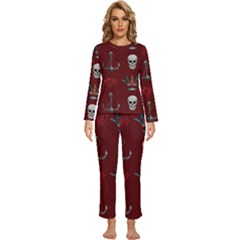 Tattoo Old School Background Pattern Womens  Long Sleeve Lightweight Pajamas Set by Bedest