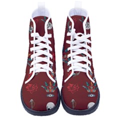 Tattoo Old School Background Pattern Women s High-top Canvas Sneakers by Bedest