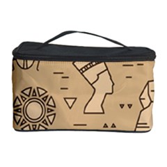 Egyptian Seamless Pattern Symbols Landmarks Signs Egypt Cosmetic Storage Case by Bedest