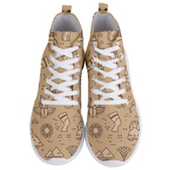 Egyptian Seamless Pattern Symbols Landmarks Signs Egypt Men s Lightweight High Top Sneakers by Bedest