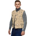 Egyptian Seamless Pattern Symbols Landmarks Signs Egypt Men s Button Up Puffer Vest	 View3