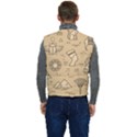 Egyptian Seamless Pattern Symbols Landmarks Signs Egypt Men s Button Up Puffer Vest	 View4