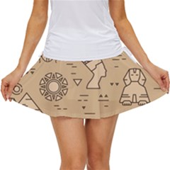 Egyptian Seamless Pattern Symbols Landmarks Signs Egypt Women s Skort by Bedest