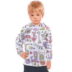 Fantasy Things Doodle Style Vector Illustration Kids  Hooded Pullover by Bedest