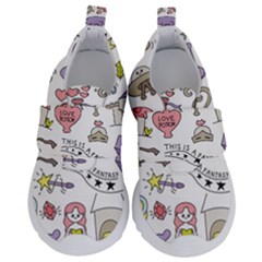 Fantasy Things Doodle Style Vector Illustration Kids  Velcro No Lace Shoes by Bedest