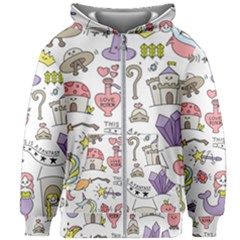 Fantasy Things Doodle Style Vector Illustration Kids  Zipper Hoodie Without Drawstring by Bedest