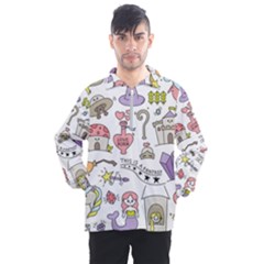 Fantasy Things Doodle Style Vector Illustration Men s Half Zip Pullover by Bedest