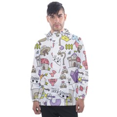 Fantasy Things Doodle Style Vector Illustration Men s Front Pocket Pullover Windbreaker by Bedest