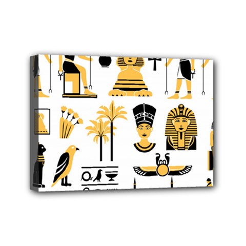 Egypt Symbols Decorative Icons Set Mini Canvas 7  X 5  (stretched) by Bedest