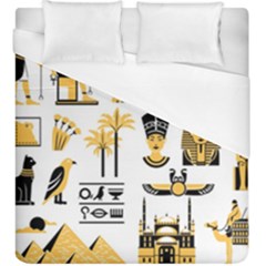 Egypt Symbols Decorative Icons Set Duvet Cover (king Size) by Bedest