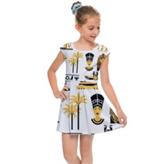 Egypt Symbols Decorative Icons Set Kids  Cap Sleeve Dress by Bedest