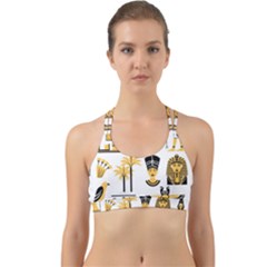 Egypt Symbols Decorative Icons Set Back Web Sports Bra by Bedest