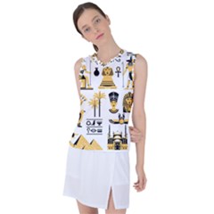 Egypt Symbols Decorative Icons Set Women s Sleeveless Sports Top by Bedest