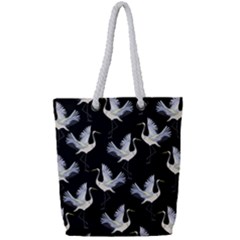 Crane Pattern Full Print Rope Handle Tote (small) by Bedest