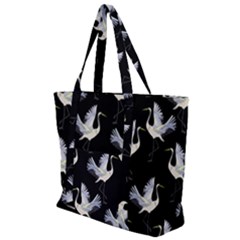 Crane Pattern Zip Up Canvas Bag by Bedest