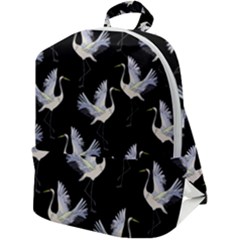 Crane Pattern Zip Up Backpack by Bedest