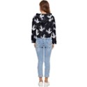 Crane Pattern Women s Lightweight Cropped Hoodie View4