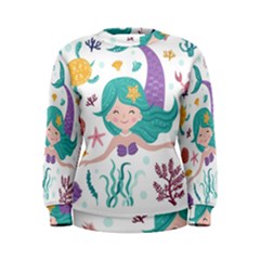 Set Cute Mermaid Seaweeds Marine In Habitants Women s Sweatshirt by Bedest