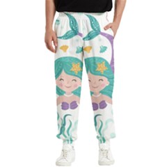 Set Cute Mermaid Seaweeds Marine In Habitants Men s Elastic Waist Pants by Bedest