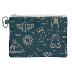 Dark Seamless Pattern Symbols Landmarks Sign Egypt Canvas Cosmetic Bag (xl) by Bedest