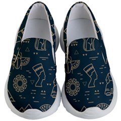 Dark Seamless Pattern Symbols Landmarks Sign Egypt Kids Lightweight Slip Ons by Bedest