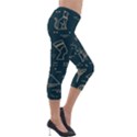 Dark Seamless Pattern Symbols Landmarks Sign Egypt Lightweight Velour Capri Leggings  View4