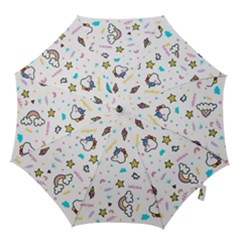 Unicorns Rainbows Seamless Pattern Hook Handle Umbrellas (small) by Bedest