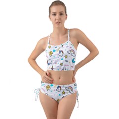 Unicorns Rainbows Seamless Pattern Mini Tank Bikini Set by Bedest