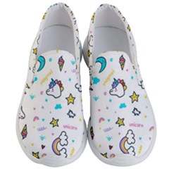 Unicorns Rainbows Seamless Pattern Men s Lightweight Slip Ons by Bedest