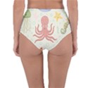 Underwater Seamless Pattern Light Background Funny Reversible High-Waist Bikini Bottoms View4