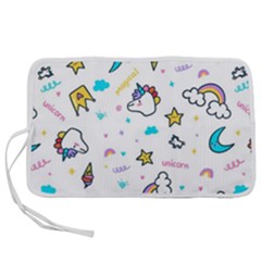 Unicorns Rainbows Seamless Pattern Pen Storage Case (l) by Bedest