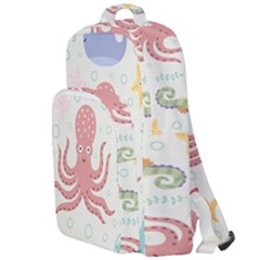 Underwater Seamless Pattern Light Background Funny Double Compartment Backpack by Bedest