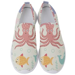 Underwater Seamless Pattern Light Background Funny Men s Slip On Sneakers by Bedest