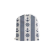 Nautical Seamless Pattern Vector Illustration Drawstring Pouch (small) by Bedest