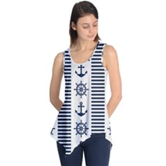 Nautical Seamless Pattern Vector Illustration Sleeveless Tunic by Bedest