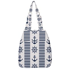 Nautical Seamless Pattern Vector Illustration Center Zip Backpack by Bedest