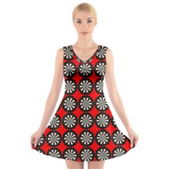 Dart Board V-neck Sleeveless Dress by Dutashop