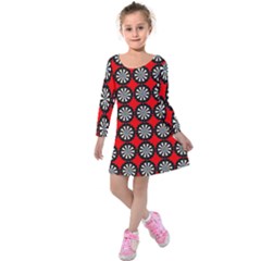 Dart Board Kids  Long Sleeve Velvet Dress