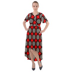 Dart Board Front Wrap High Low Dress by Dutashop