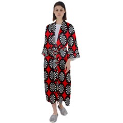 Dart Board Maxi Satin Kimono