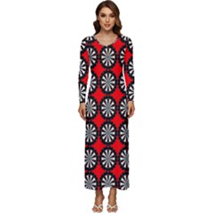 Dart Board Long Sleeve Longline Maxi Dress