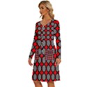 Dart Board Long Sleeve Dress With Pocket View2